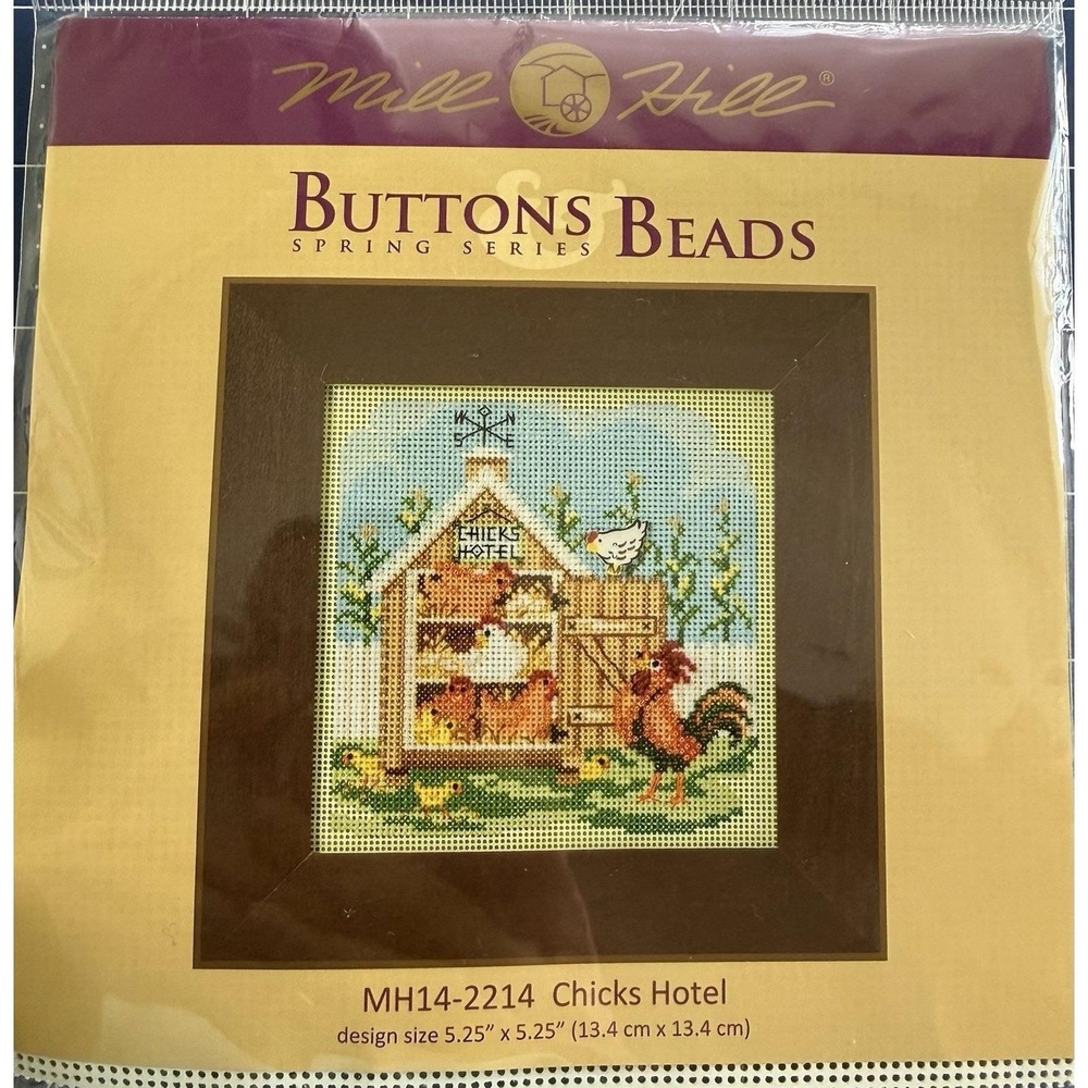 Mill Hill‎ Buttons & Beads Spring Series Kit Chicks Hotel w Ceramic Button